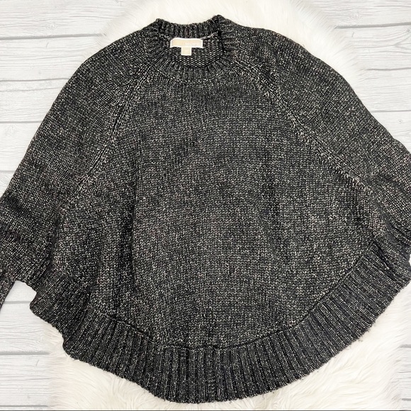 Michael Kors Gray Poncho wool blend Sweater - Picture 1 of 5